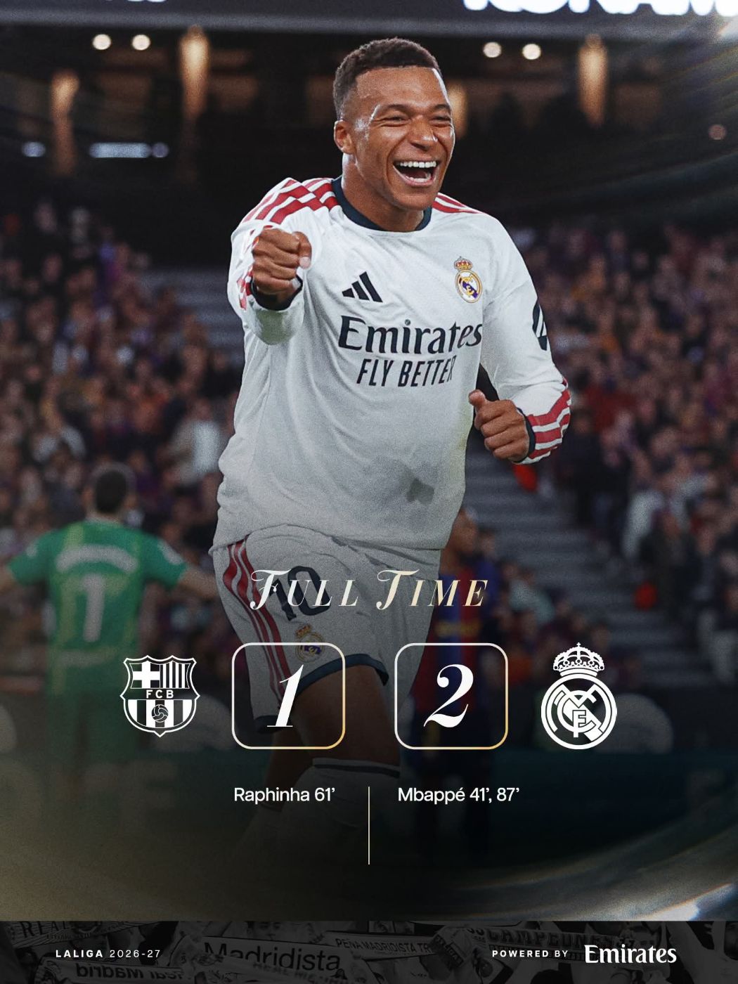 EL CLÁSICO : LE REAL MADRID S’OFFRE LE FC BARCELONE AU TERME D’UN CHOC INTENSE (2-1)
