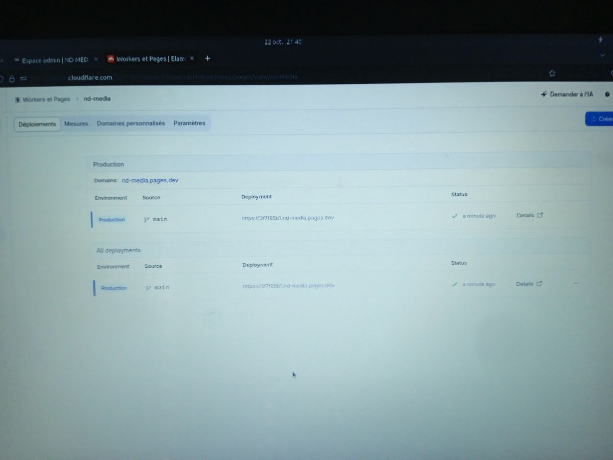 Nouvelle plateforme d'informations ND media
